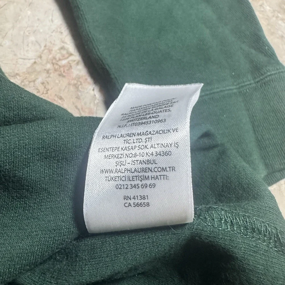 Polo Ralph Lauren Estate Rib Quarter Zip Pullover Sweater Green Men's Large